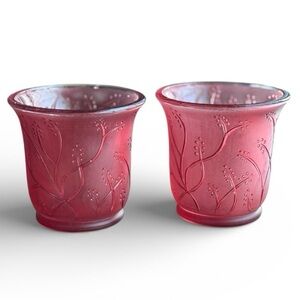 PartyLite Votive Candle Holder Set “Berry Sprig”